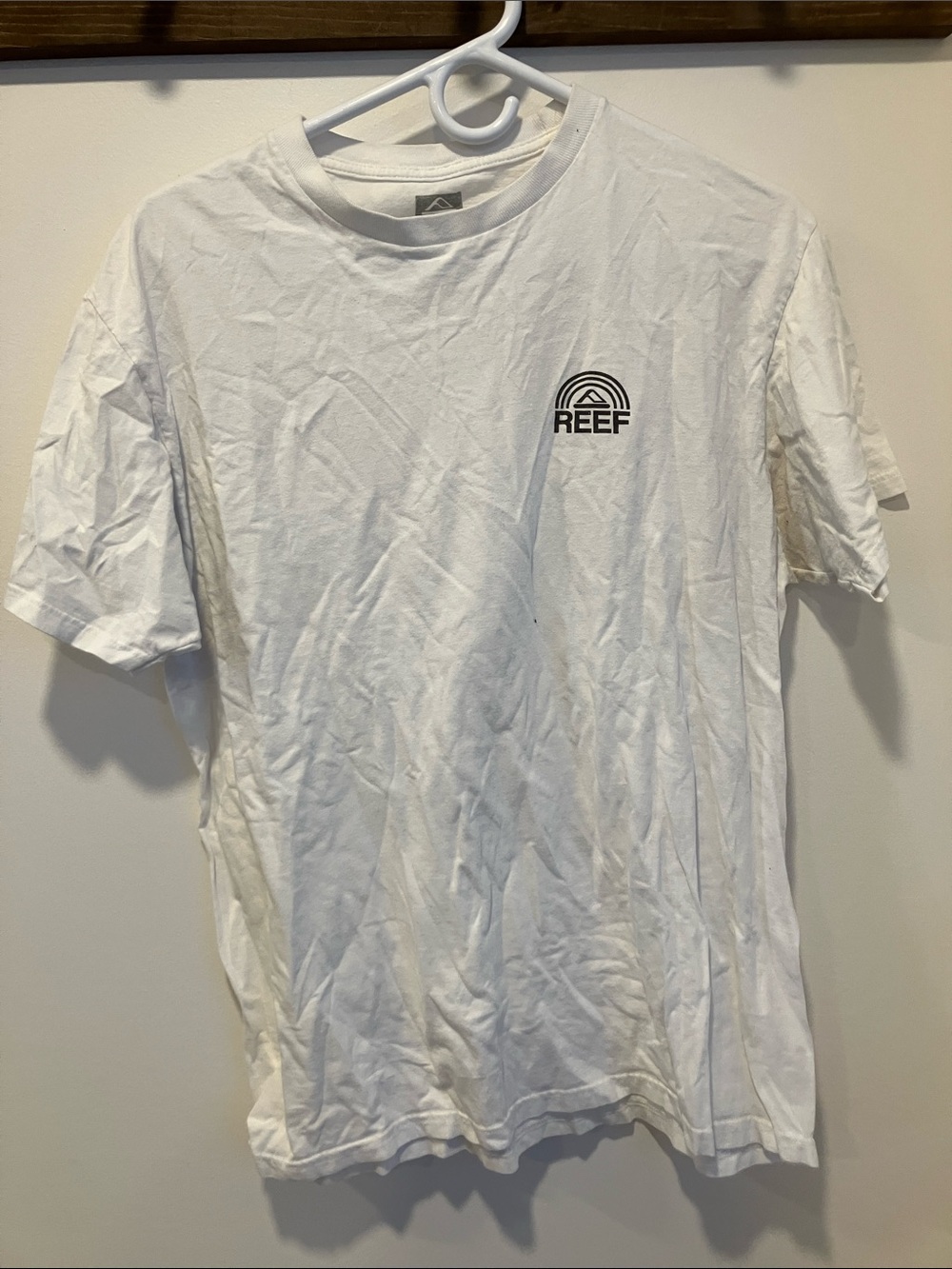 Reef White Crew Neck T-Shirt with Black Logo